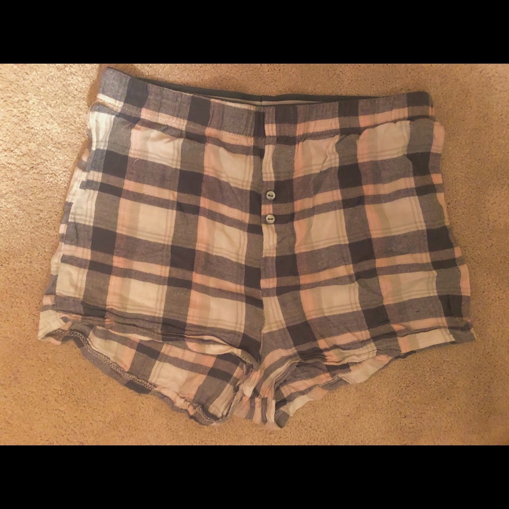 Pink and grey flannel pijama short